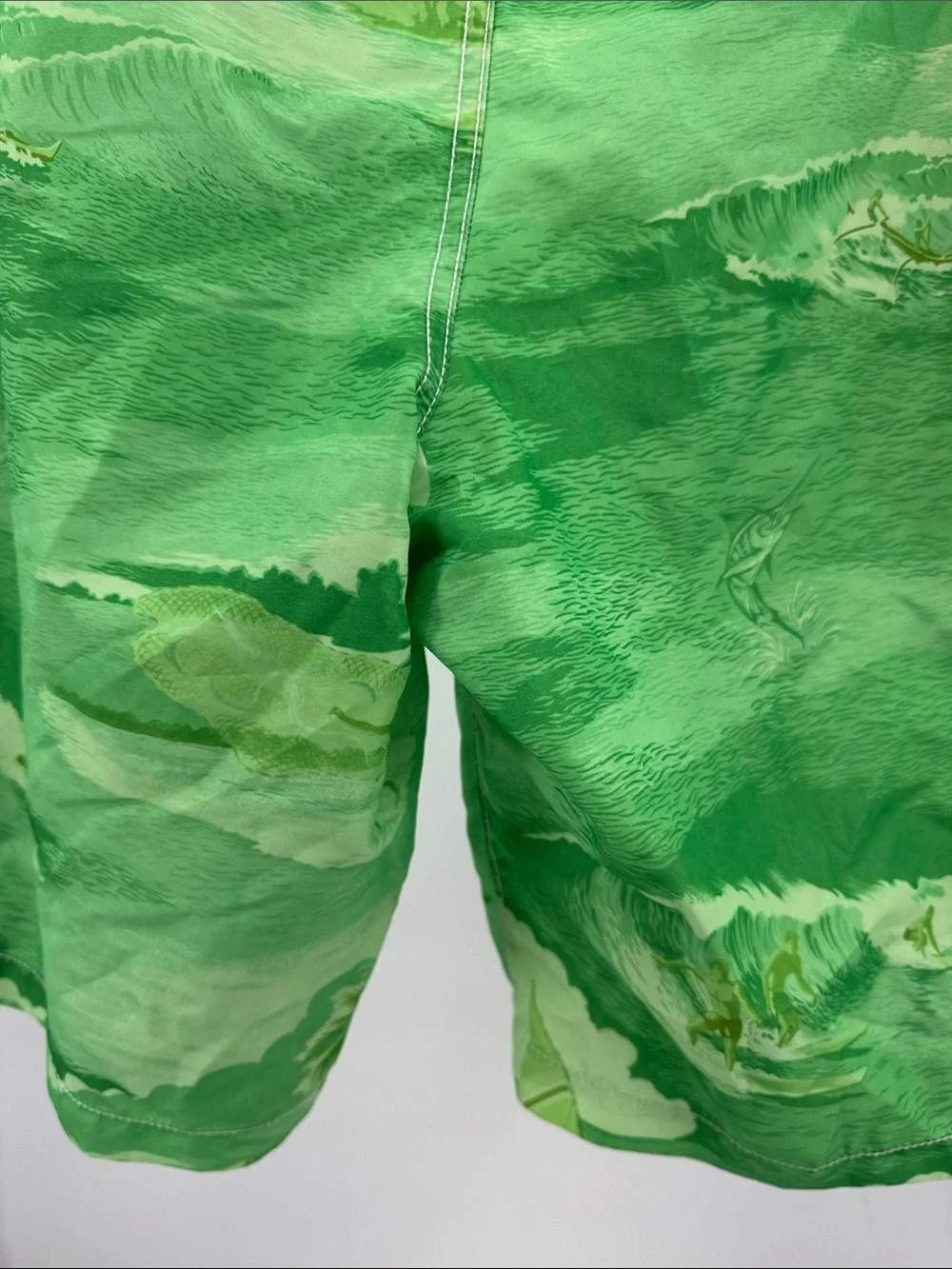 Tommy Bahama green tropical print Orange Mesh Relax Label Swim Shorts 38 beach
